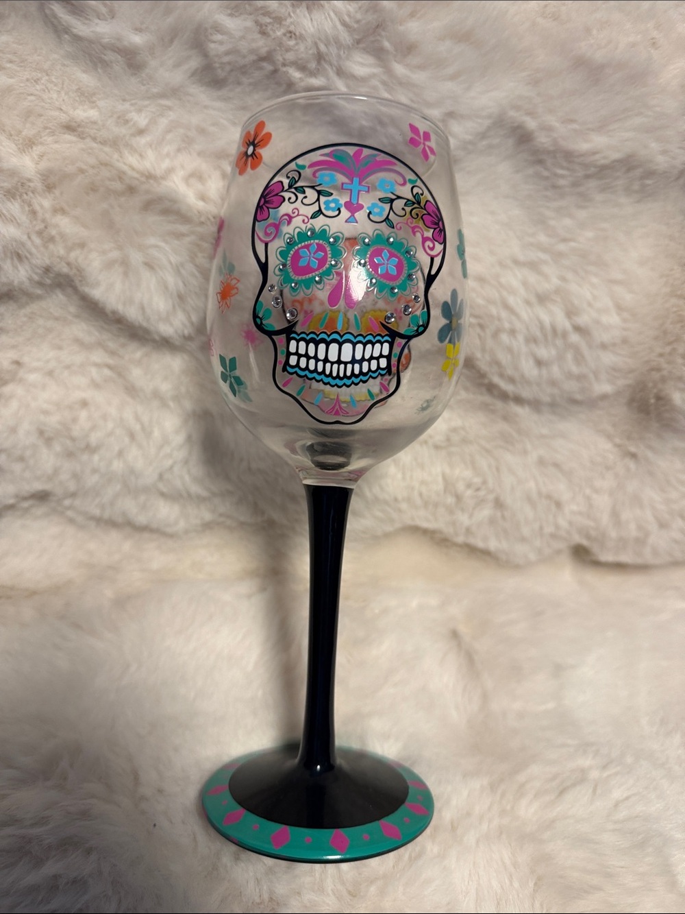 NEW• Pier 1 Decorative Sugar Skull Wine Glass
